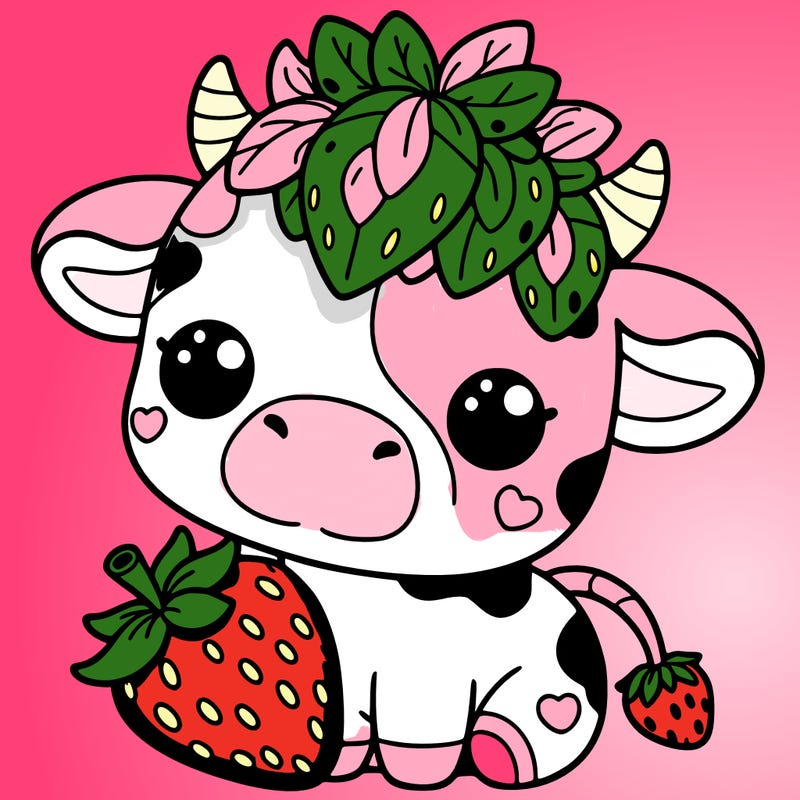 cute strawberry cow