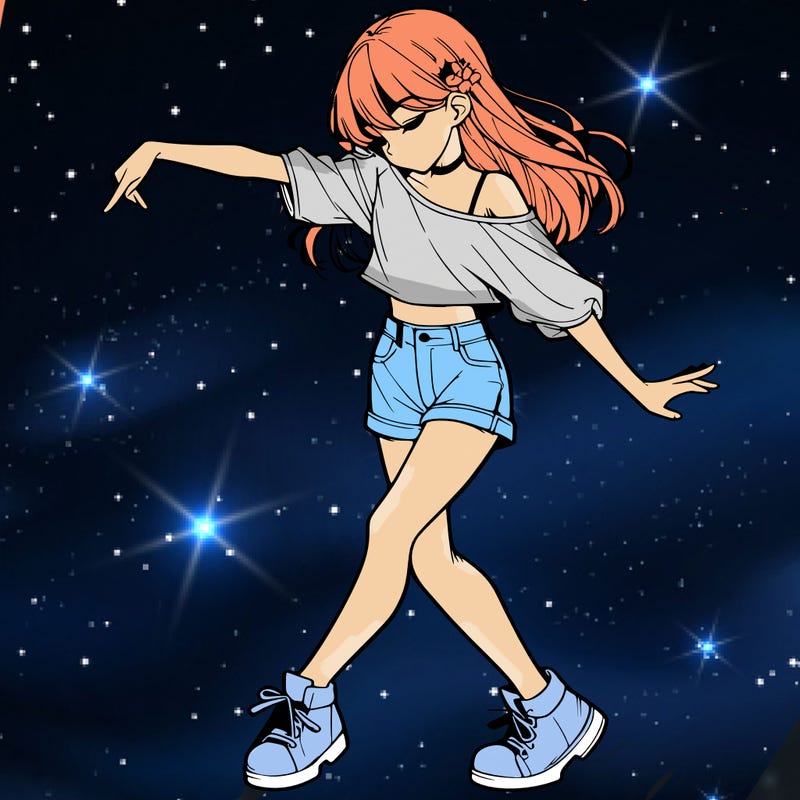 realistic girl danceing