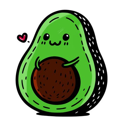 an avocado hugging an avocado