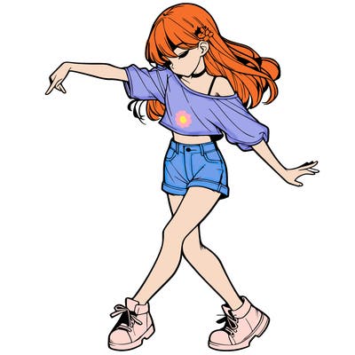 realistic girl danceing