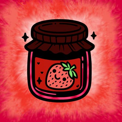 a jar of strawberry jam