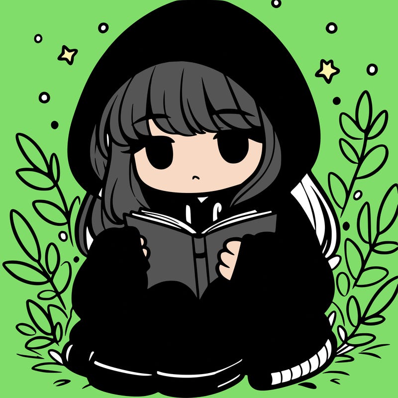 girl in oversized hoodie reading a book