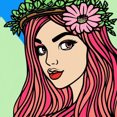 girl with flowers crown