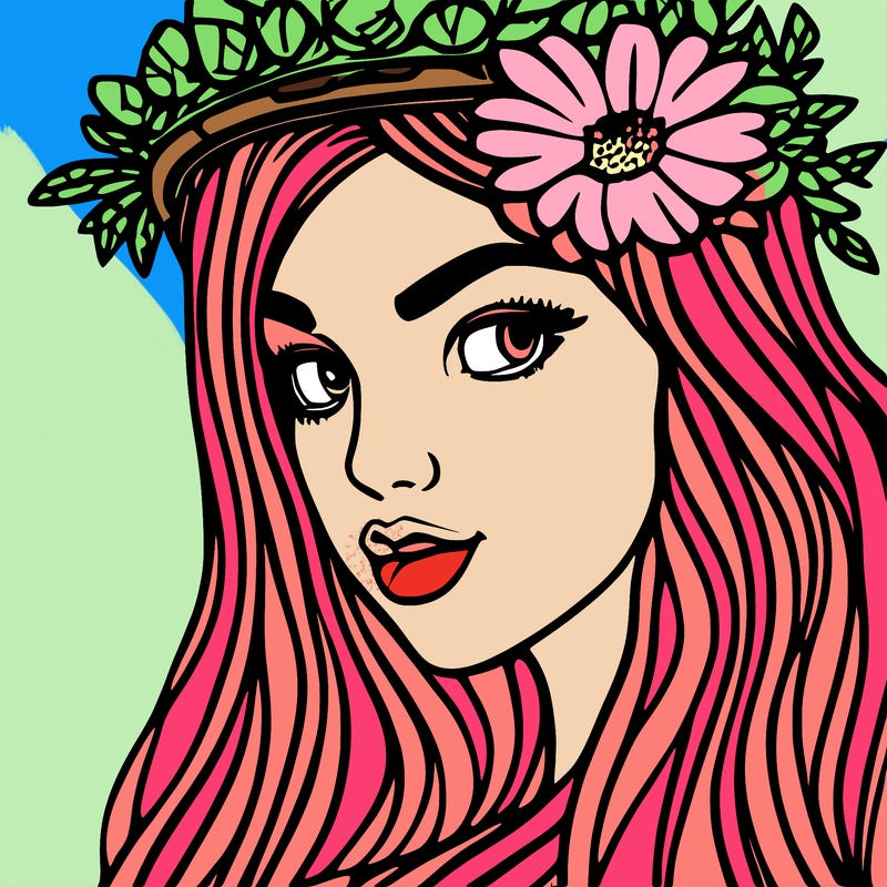 girl with flowers crown