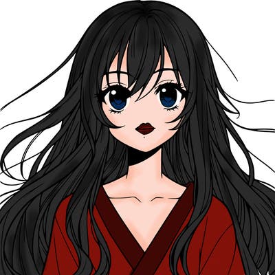 manga girl long hair