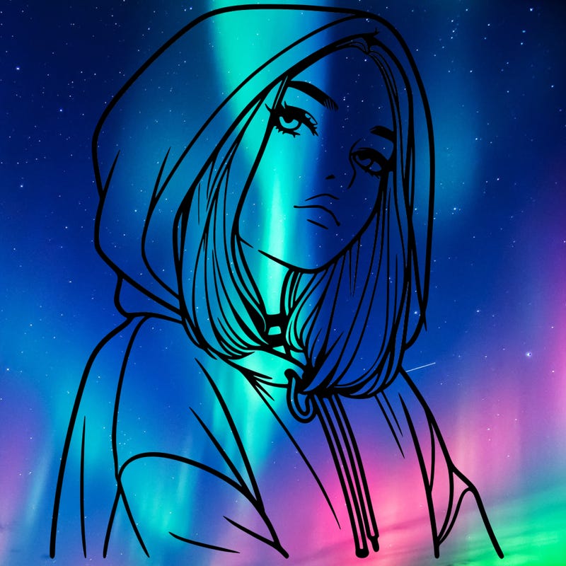 a realistic girl in a hoodie