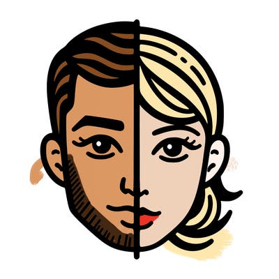 people face split