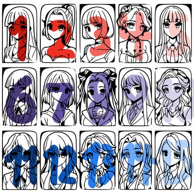 girls that look diffrent anime