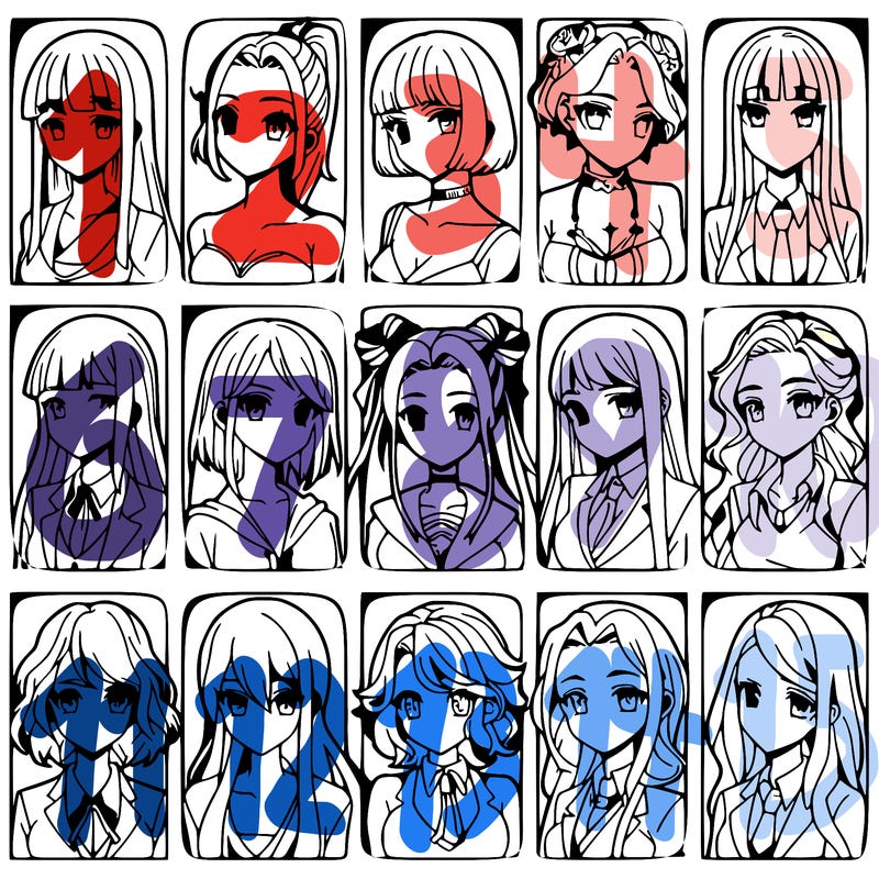 girls that look diffrent anime