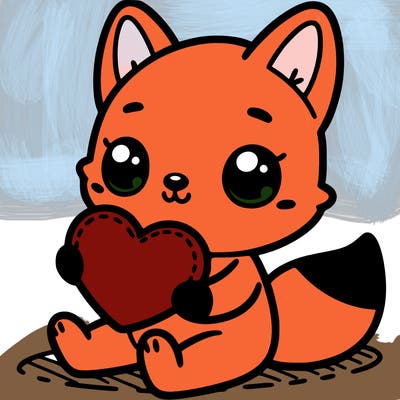 animal holding heart