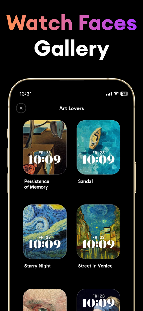 Watch Faces Gallery: Coolz - Artistic Apple Watch faces featuring famous paintings
