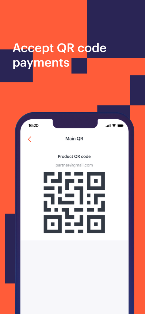 Telcell Business - Telcell Business app interface for accepting QR code payments