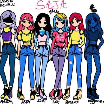 a group of girls wearing crop tops and shorts