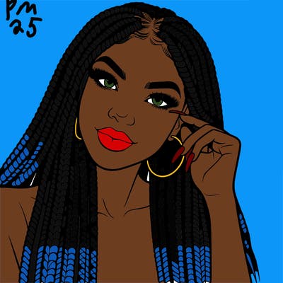 beautiful woman with box braids