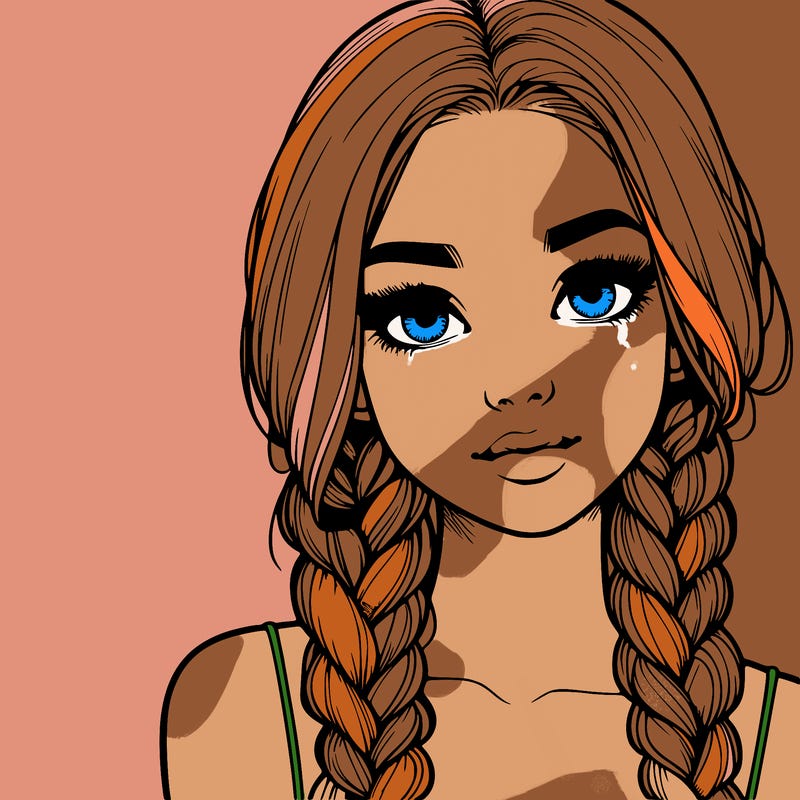 realistic girl with braids