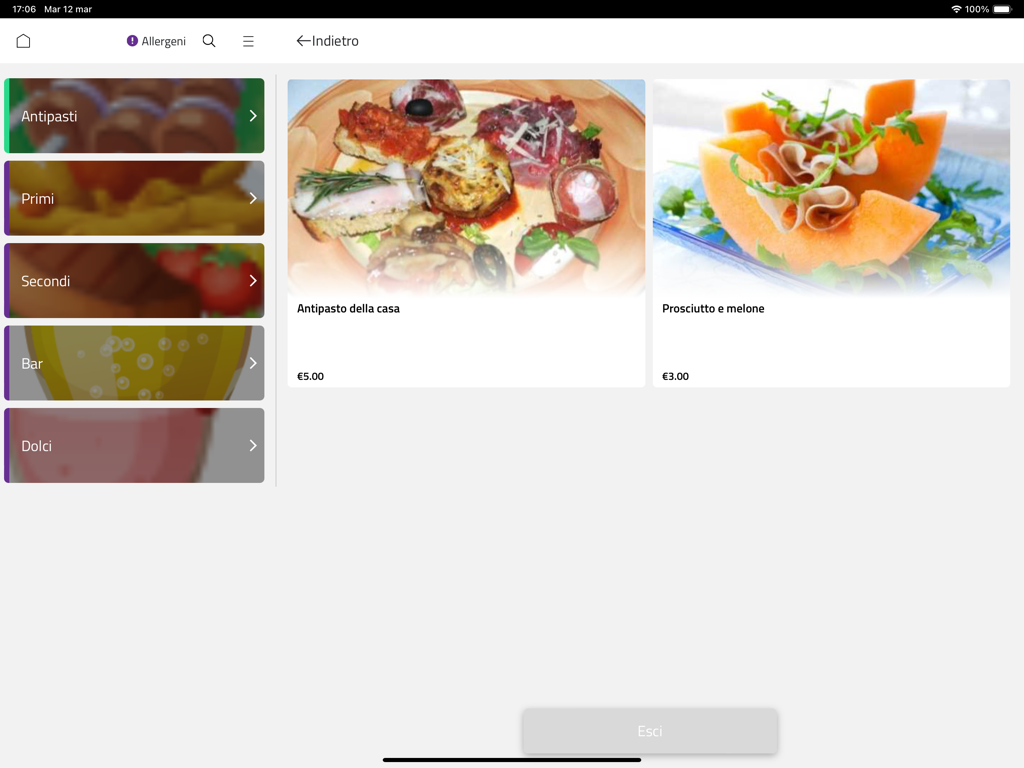 Passepartout Menu Point - A digital menu on an iPad for self-service ordering in a restaurant