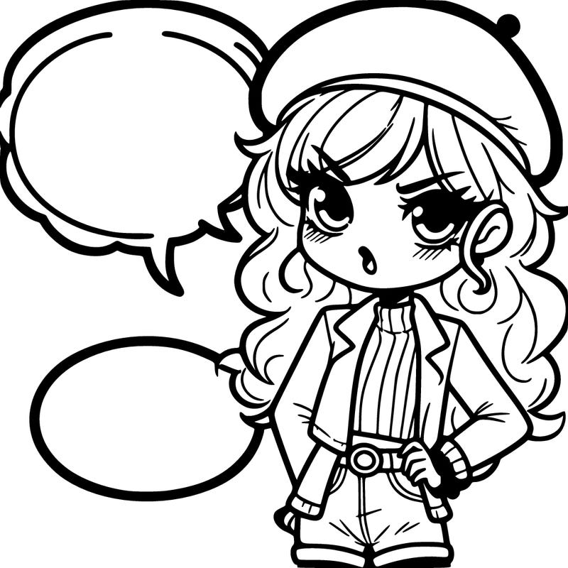 sassy girl with speech bubble