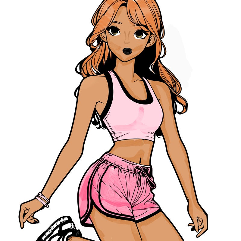 realistic gurl in a tank top wearing nike pro's