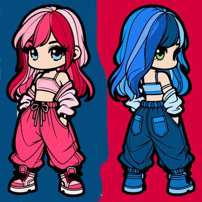 girl in crop top and baggy pants