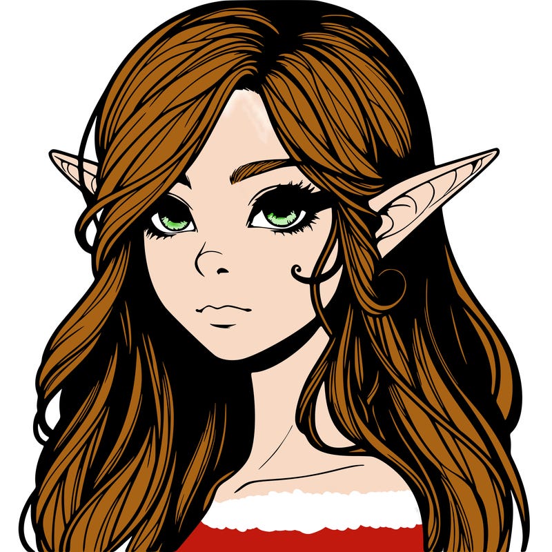 elf girl realistic dark fantasy