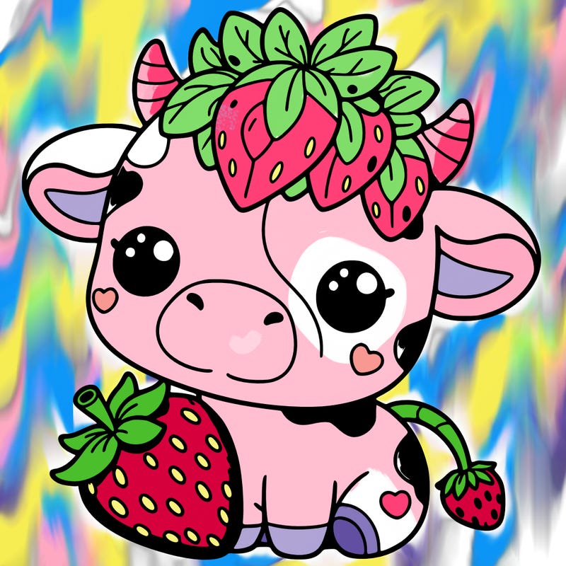 cute strawberry cow