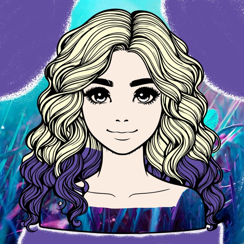 realistic girl with wavy hair