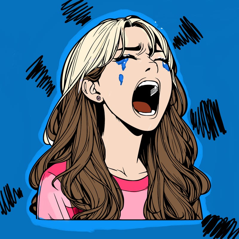 screaming realistic, girl