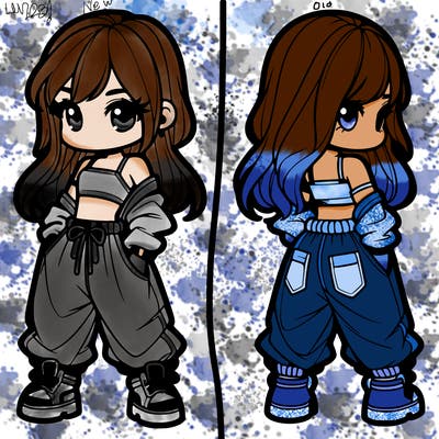 girl in crop top and baggy pants