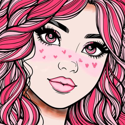 beautiful realistic girl close up to the camera with wavy hair,