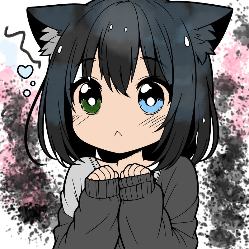 shy anime catgirl