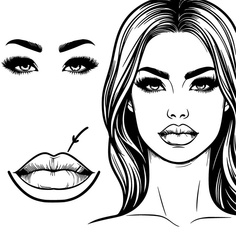 realistic woman with full lips