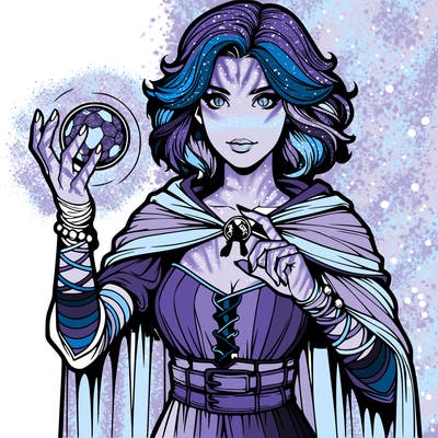 realistic female sorcerer