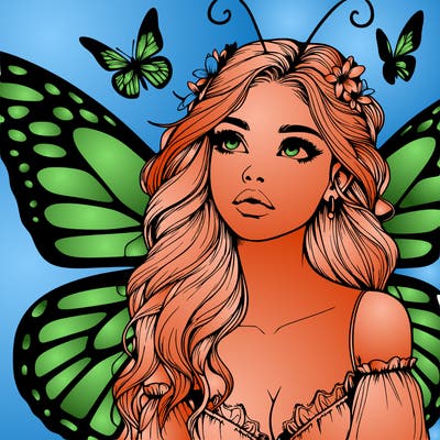 butterfly fairy realistic girl