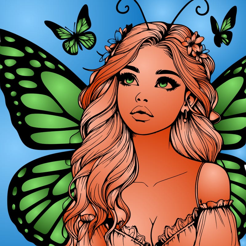 butterfly fairy realistic girl
