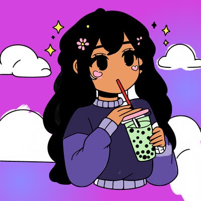 aesthetic girl drinking boba