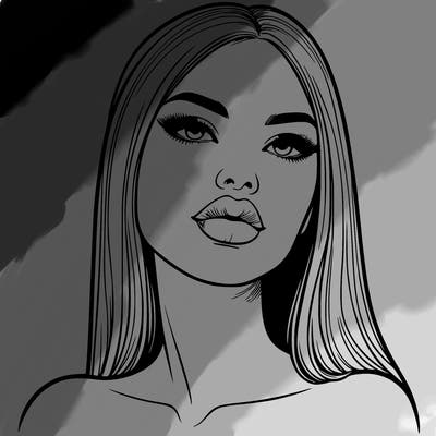 realistic woman with full lips