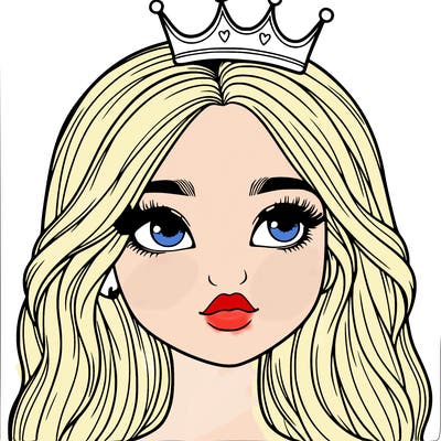 a realistic girl with a crown on