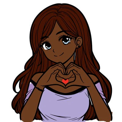 a pretty girl making a heart with her fingers