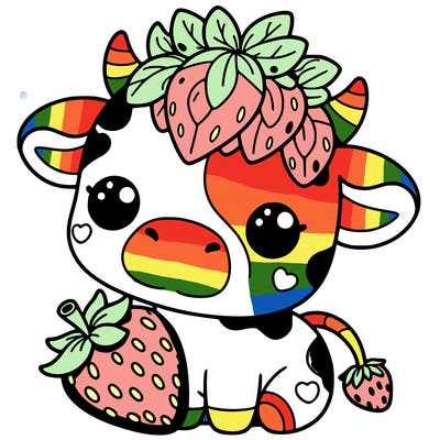 cute strawberry cow