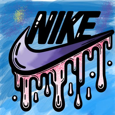dripping nike logo