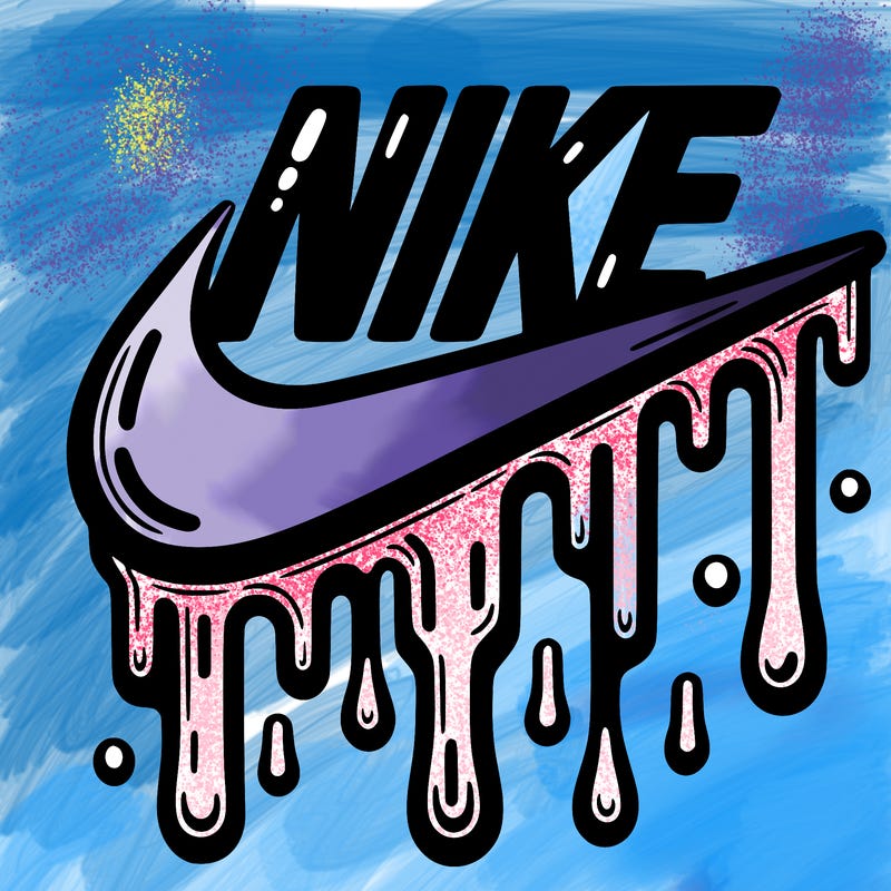 dripping nike logo