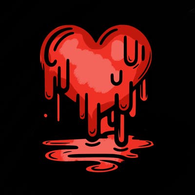 paint dripping from a heart