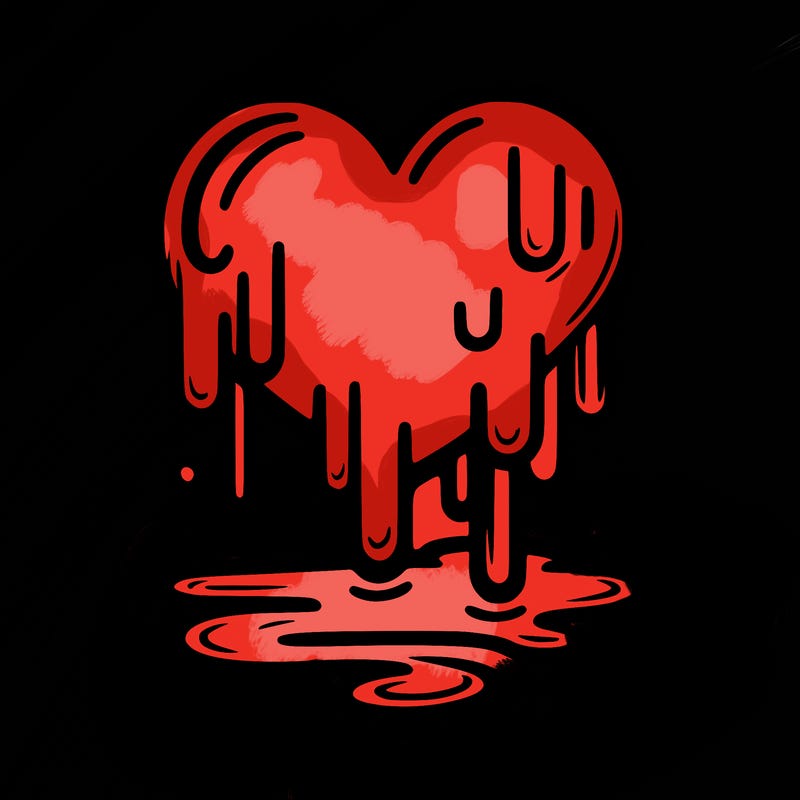 paint dripping from a heart