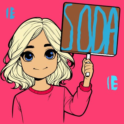 realistic girl holding up a sign