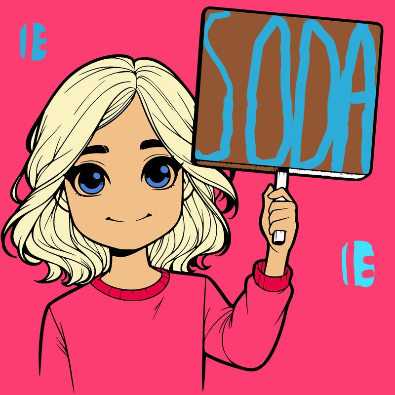 realistic girl holding up a sign