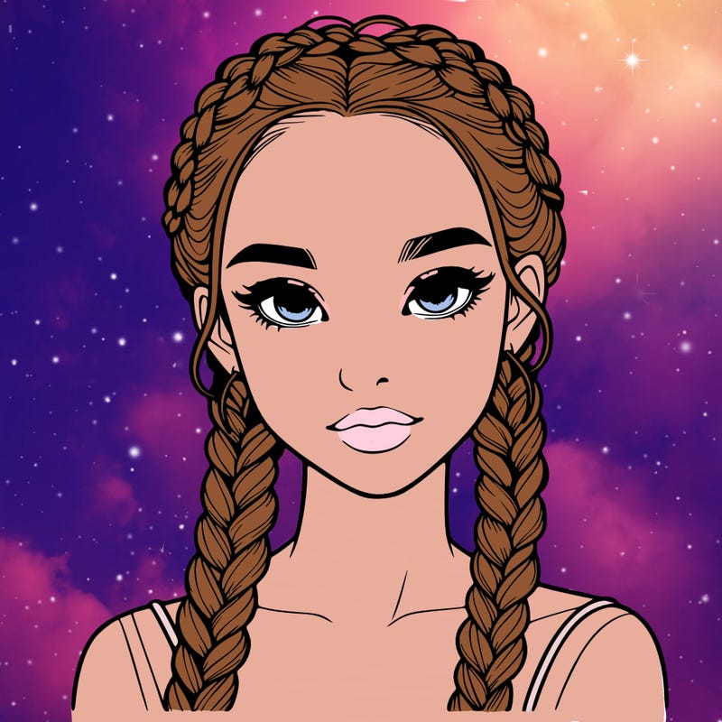 realistic girl with braids