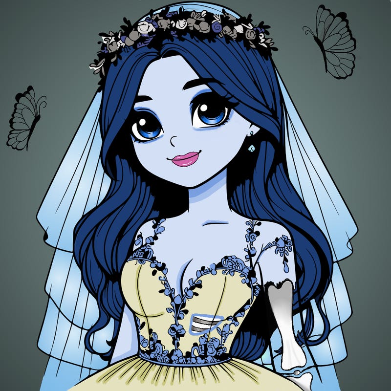 realistic girl in a wedding dress