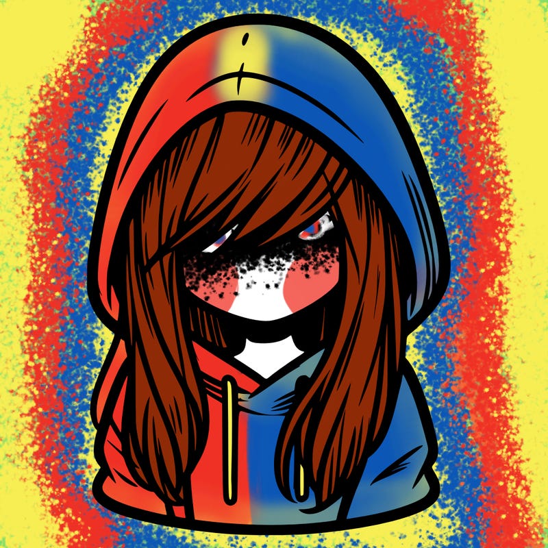girl with hair covering her face and wearing a hoodie