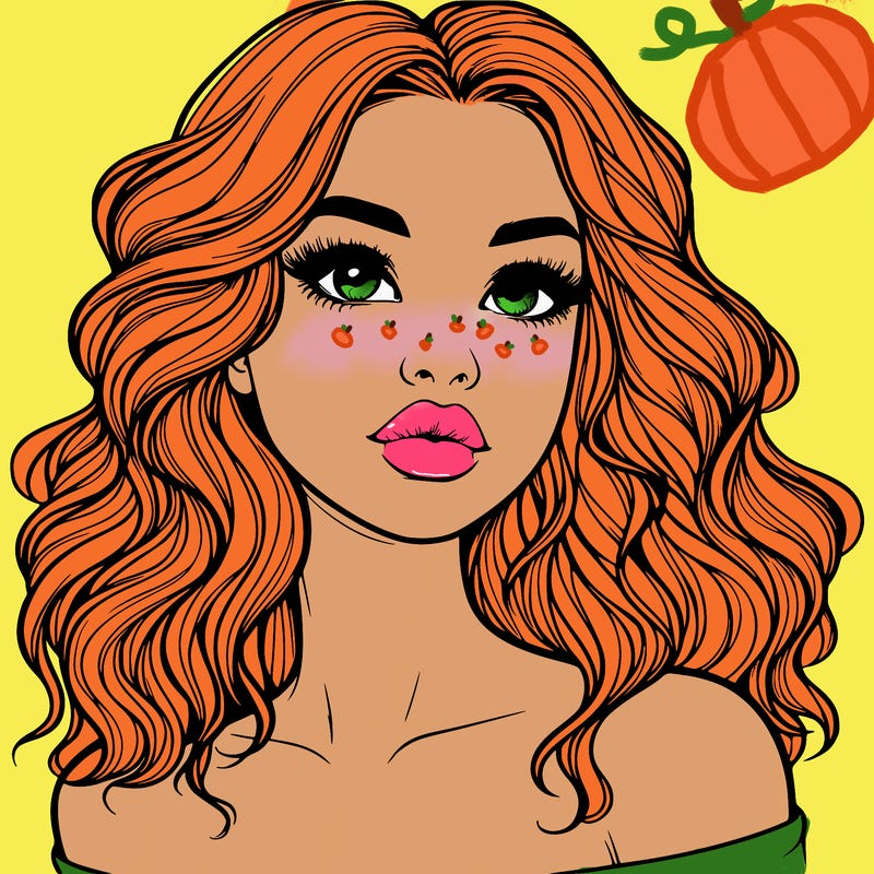 realistic girl with wavy hair and lips