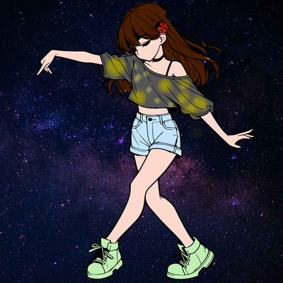 realistic girl danceing